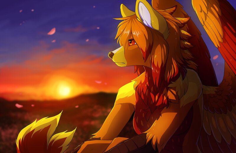Anthropomorphic Fox with Wings