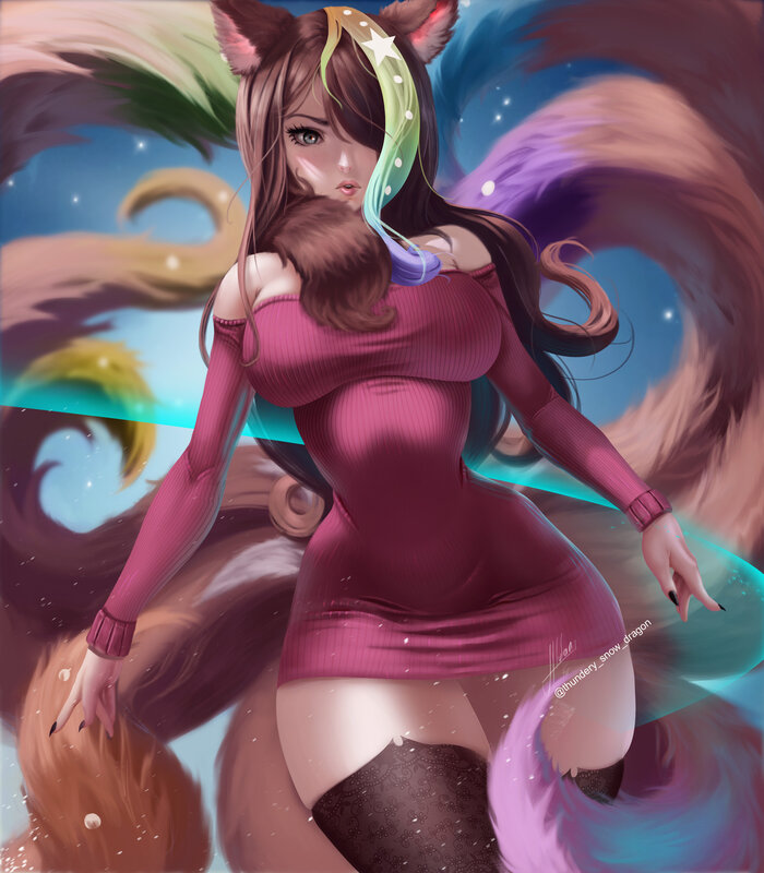 Anthropomorphic Fox Woman — Pink