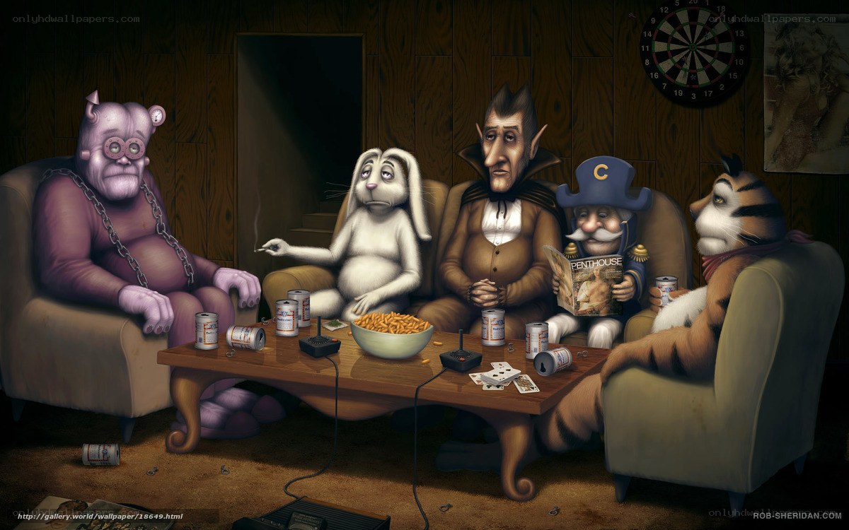anthropomorphic friends relaxing