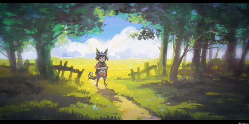 Anthropomorphic Girl in Forest