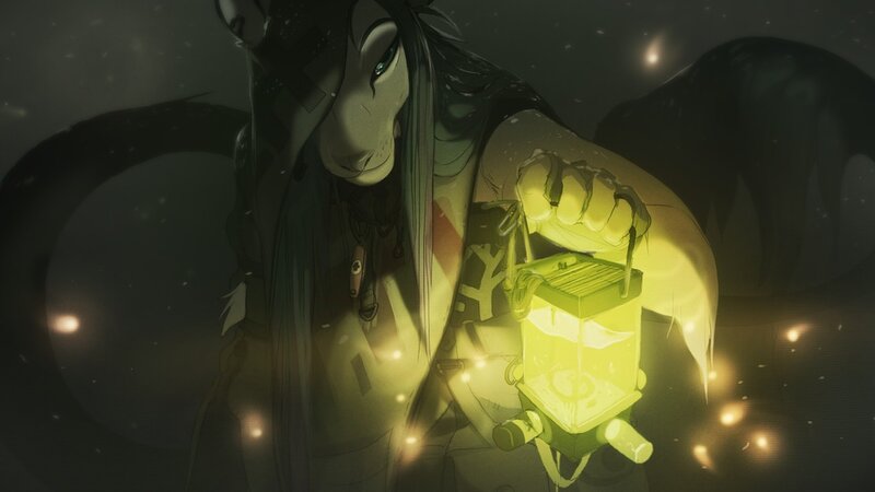 Anthropomorphic Horse Holding Lantern