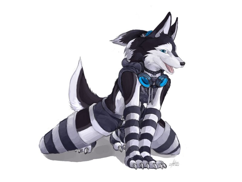 anthropomorphic husky character