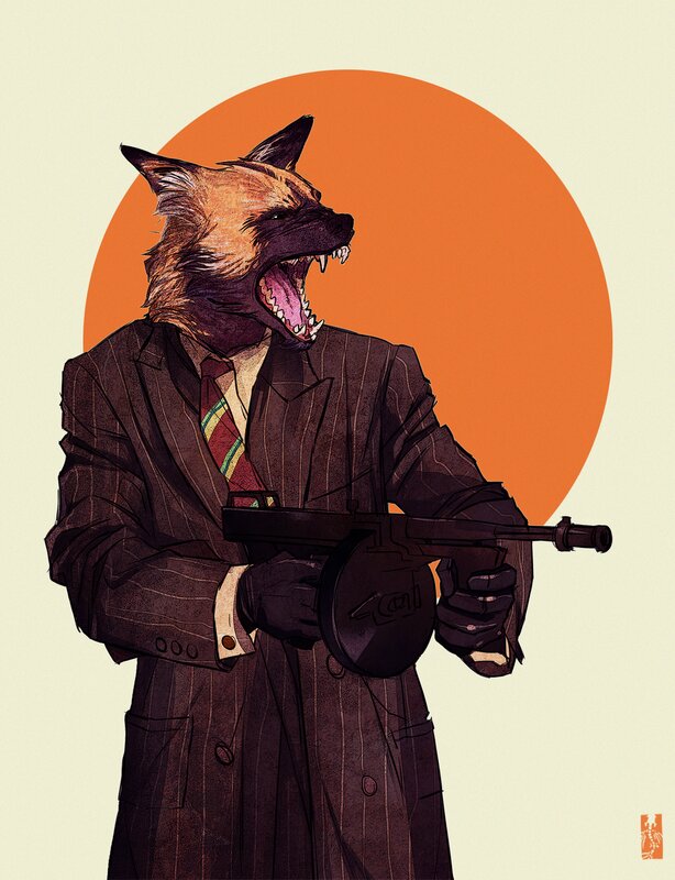 Anthropomorphic Hyena in Suit