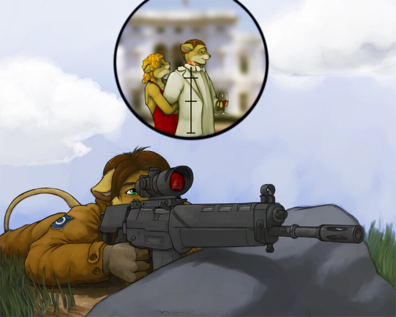Anthropomorphic Lion Sniper