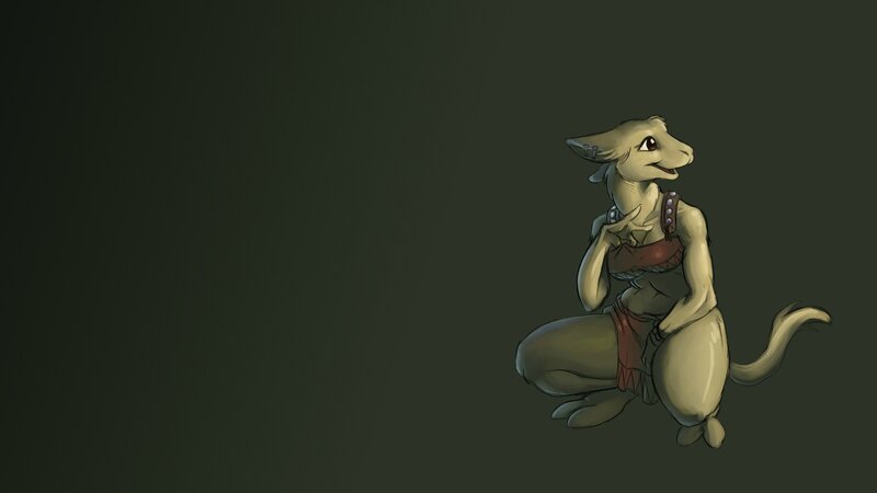 Anthropomorphic Lizard Character — Green