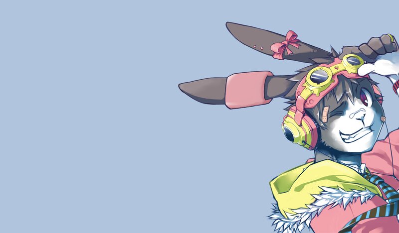 Anthropomorphic Rabbit Character — Blue, Playful