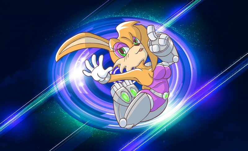 Anthropomorphic Rabbit Character — Blue