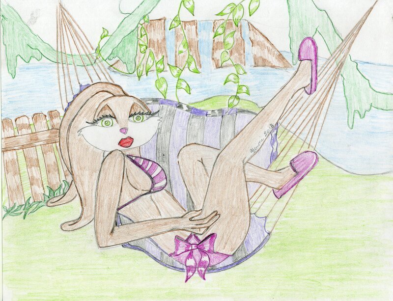 Anthropomorphic Rabbit in Hammock
