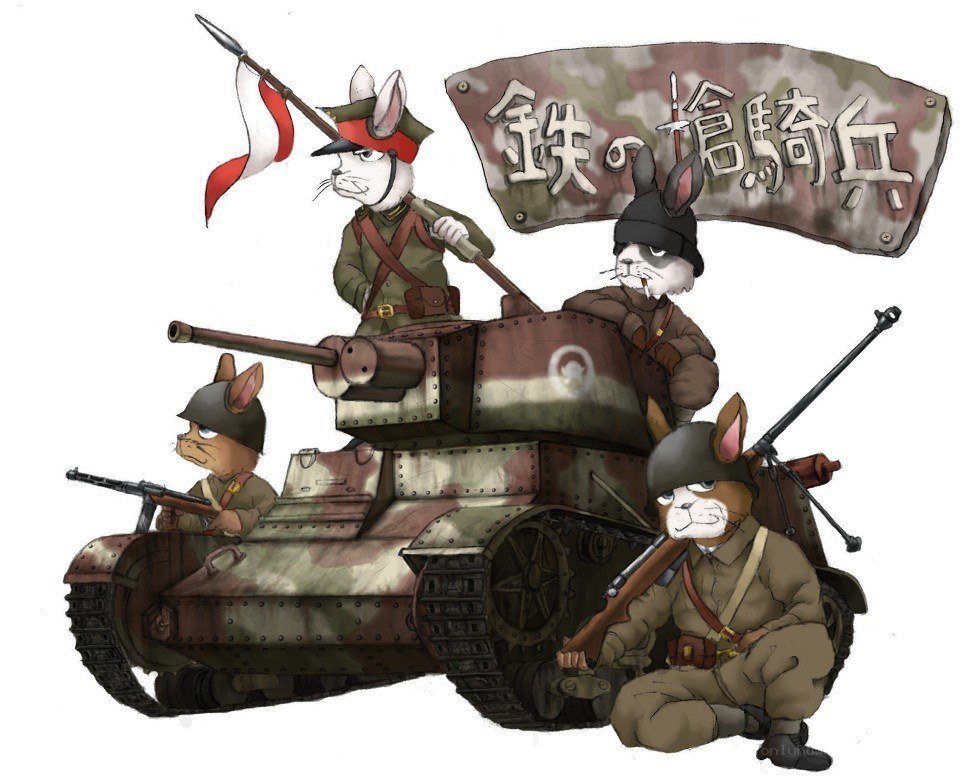 anthropomorphic rabbit soldiers