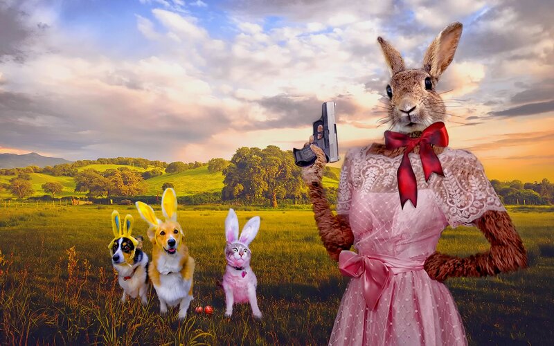Anthropomorphic Rabbit with Gun