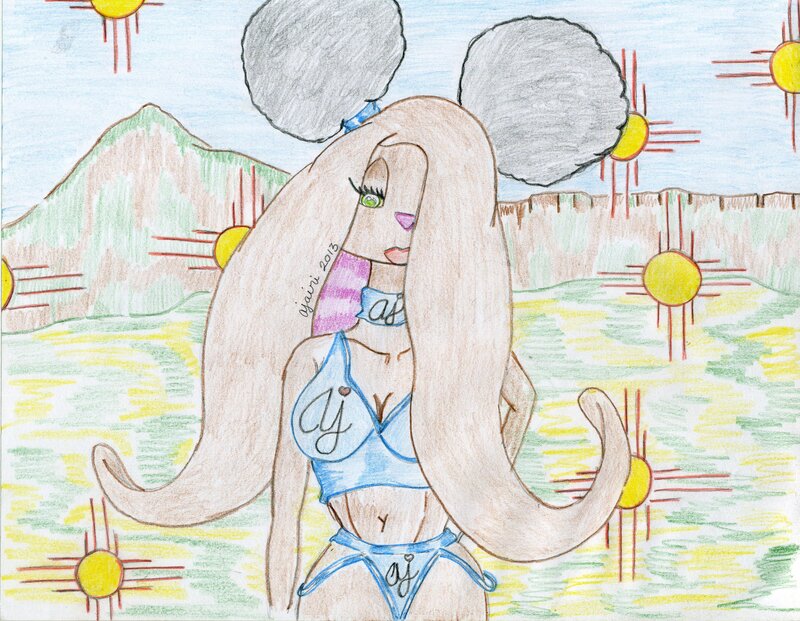 Anthropomorphic Rabbit Woman — Blue