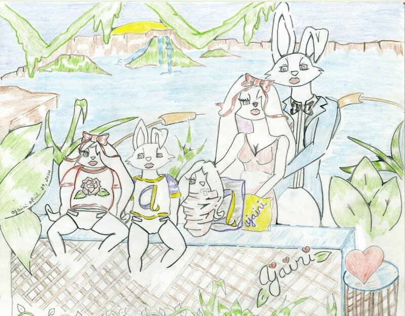 Anthropomorphic Rabbits — Green