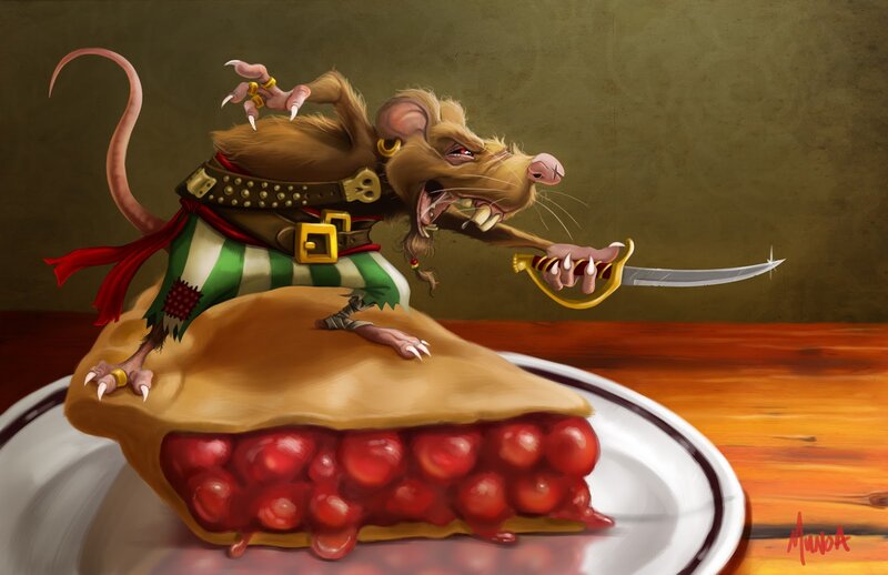 Anthropomorphic Rat with Knife
