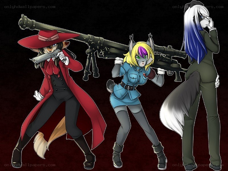 anthropomorphic soldiers with weapons