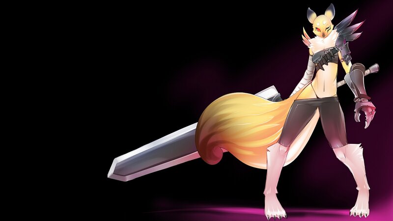 anthropomorphic warrior with sword