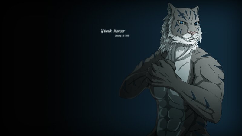 Anthropomorphic White Tiger