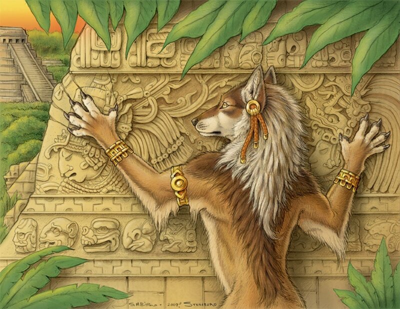 Anthropomorphic Wolf — Brown, Dramatic