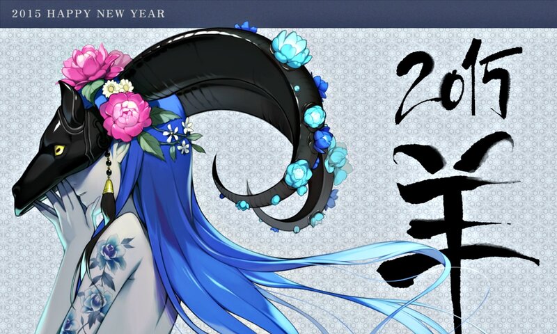 Anthropomorphic Wolf Character — Blue, Festive