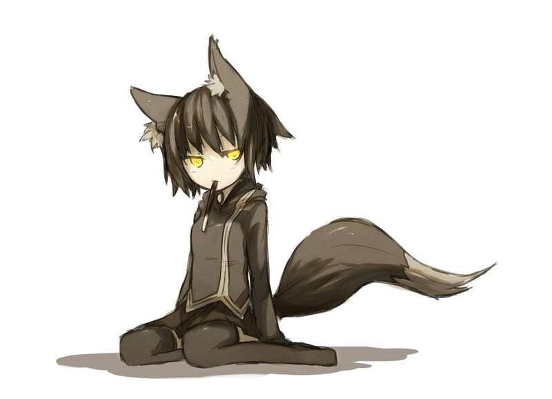 Anthropomorphic Wolf Character — Brown, Neutral, Digital Art, Ears