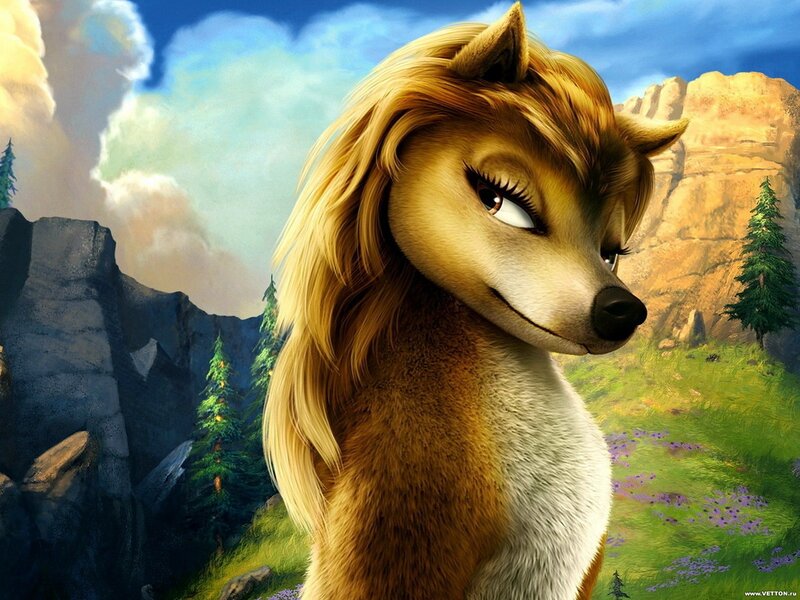 Anthropomorphic Wolf Character — Brown, Serene