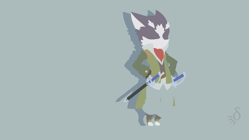 Anthropomorphic Wolf Character — Gray, Confident