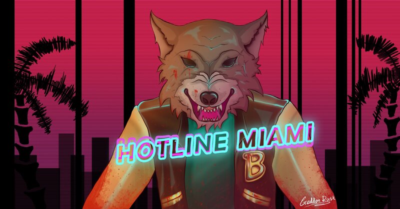 Anthropomorphic Wolf Character — Pink, Dark