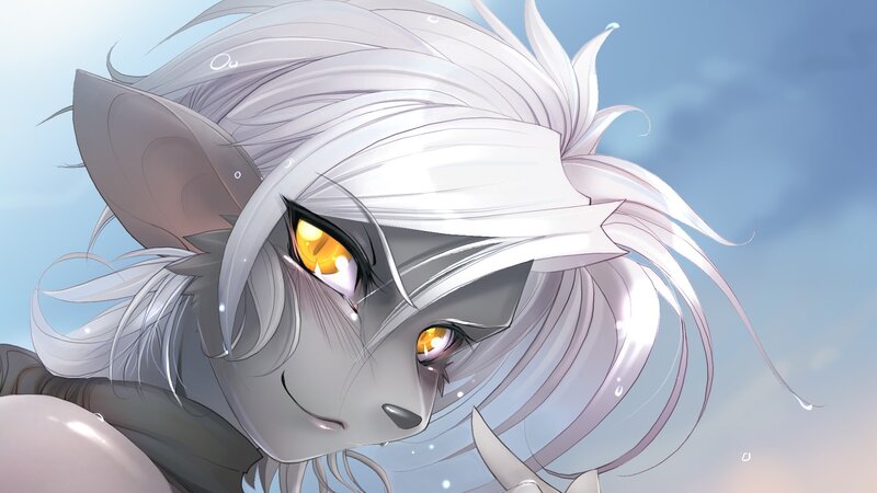 Anthropomorphic Wolf Character — White, Calm