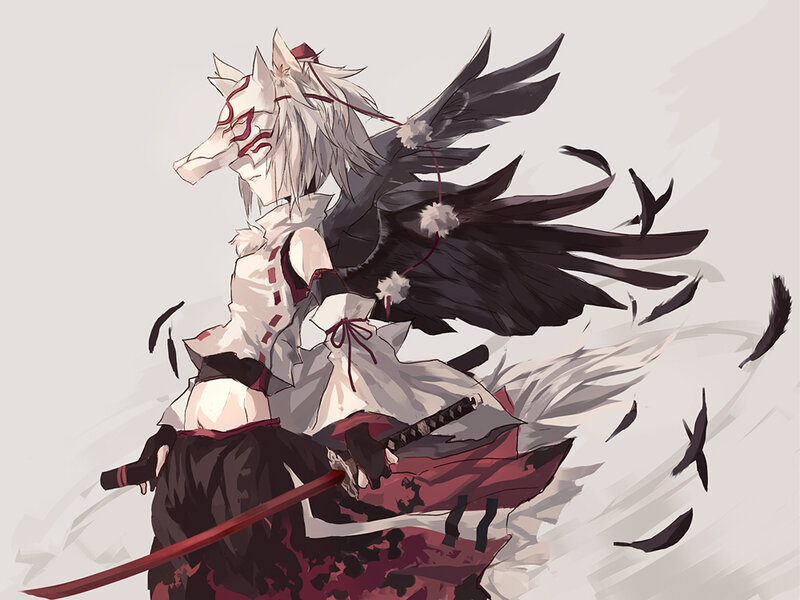 Anthropomorphic Wolf Character — White, Dramatic