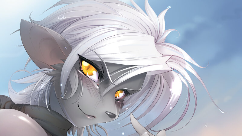 Anthropomorphic Wolf Character — White, Serene