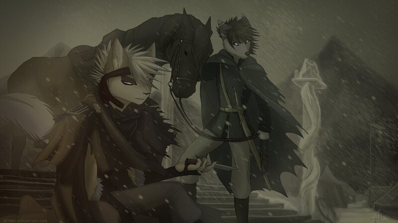 Anthropomorphic Wolf Characters — Gray