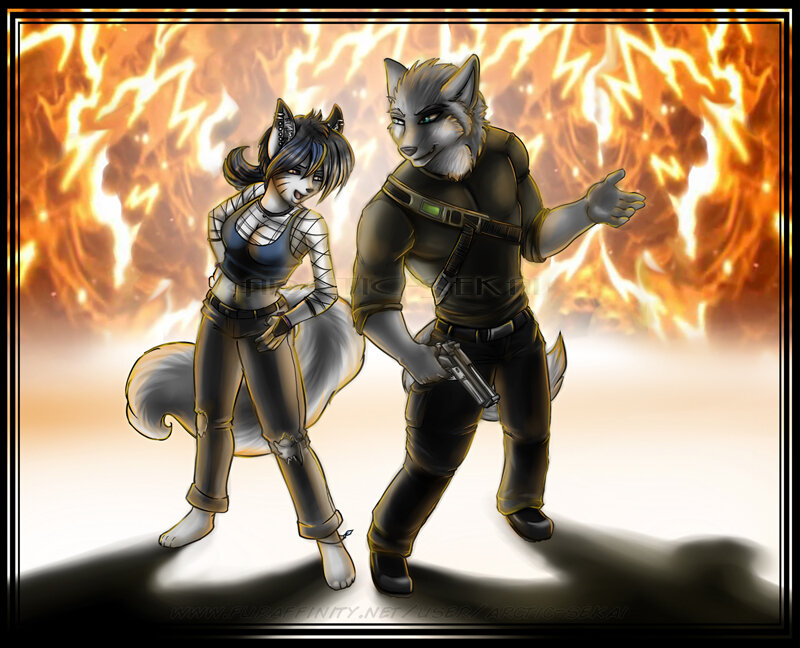 Anthropomorphic Wolf Characters — Orange