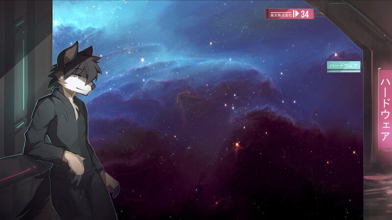 Anthropomorphic Wolf in Suit — Blue