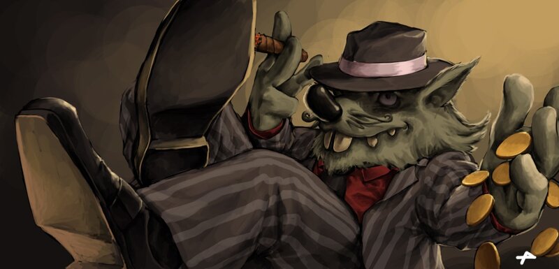 Anthropomorphic Wolf in Suit — Gray