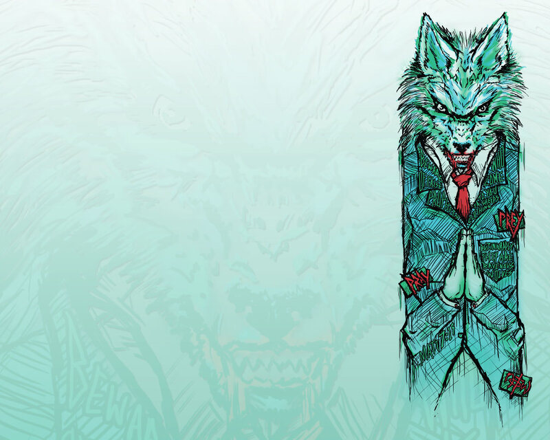 anthropomorphic wolf in suit