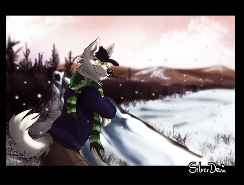 Anthropomorphic Wolf in Winter