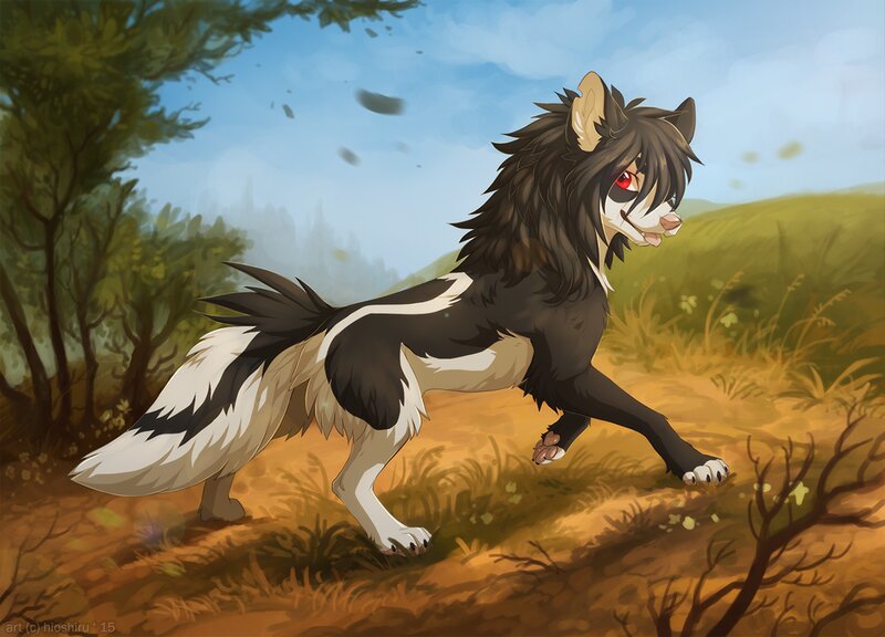 Anthropomorphic Wolf Running — Brown
