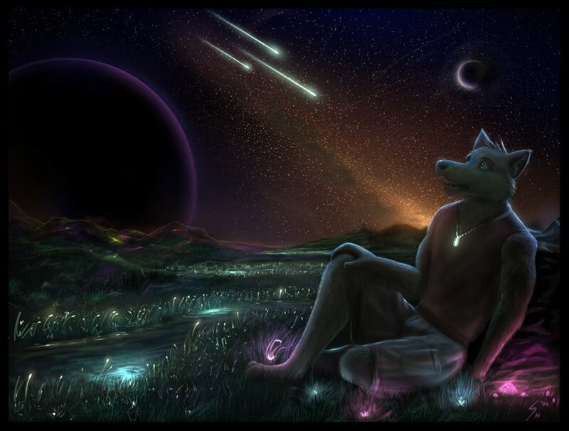 Anthropomorphic Wolf Sitting