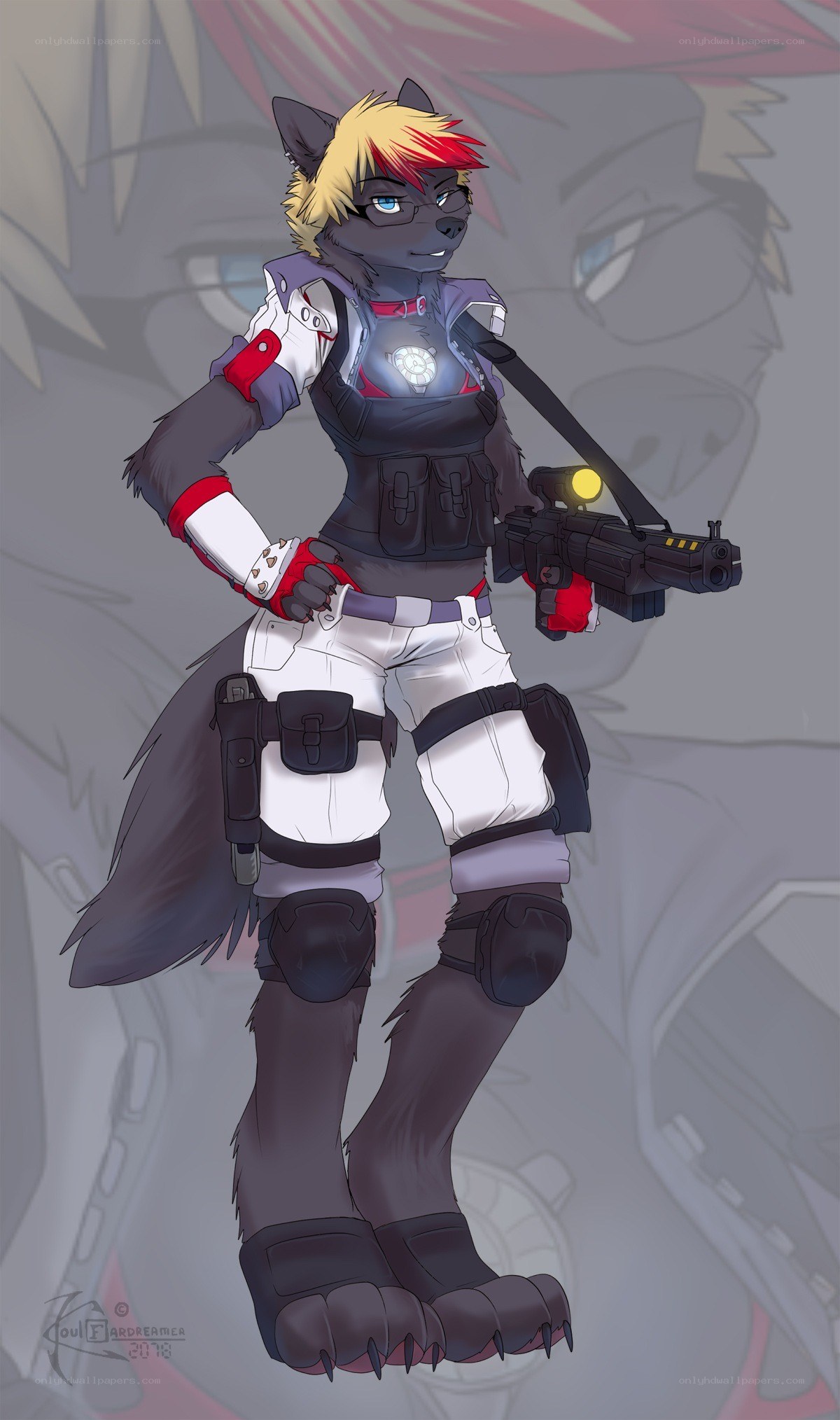 anthropomorphic wolf soldier