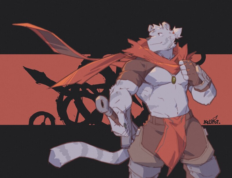 Anthropomorphic Wolf Warrior — Black