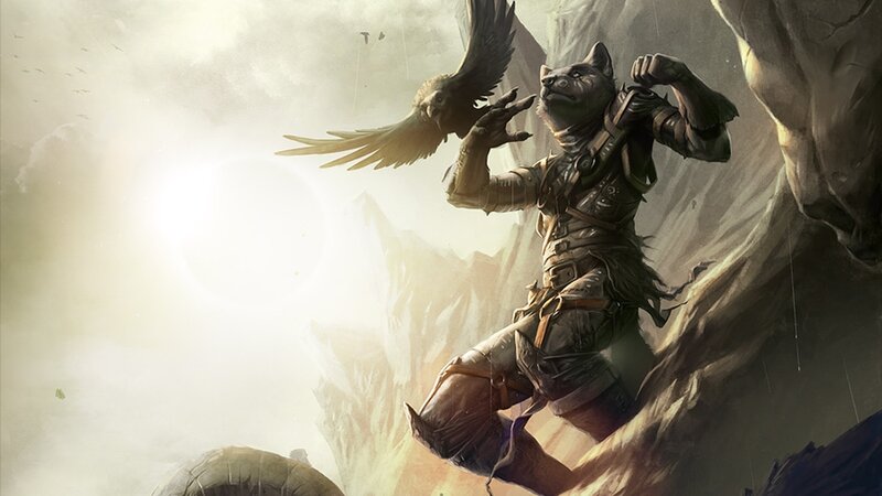 Anthropomorphic Wolf Warrior — Gray, Dramatic, Digital Art, Bird