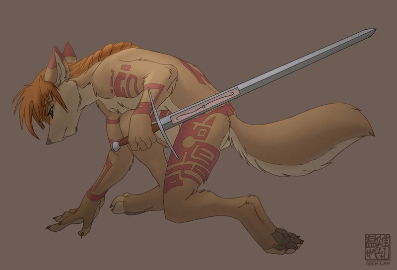 anthropomorphic wolf warrior