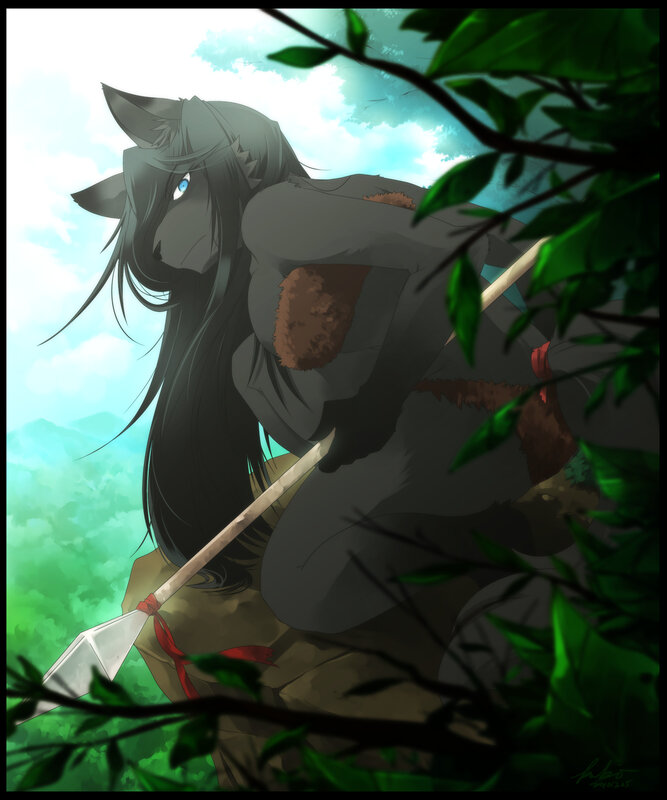 Anthropomorphic Wolf with Spear