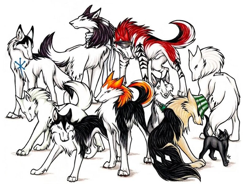 Anthropomorphic Wolves — White