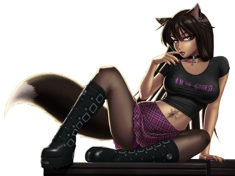 Anthropomorphic Woman with Cat Ears