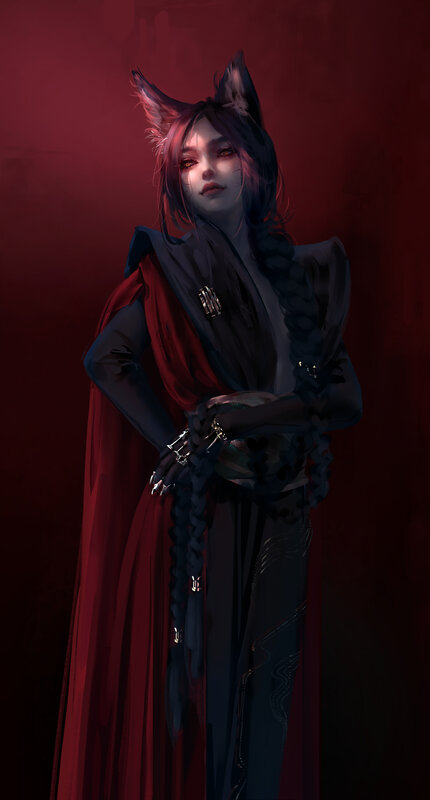 Anthropomorphic Woman with Fox Ears