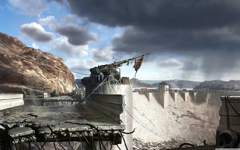 Anti-aircraft Gun on Dam