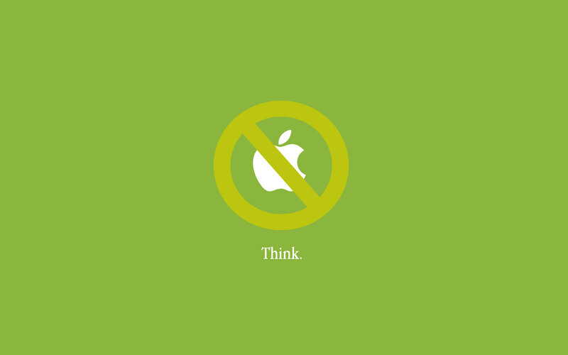 anti-apple protest graphic