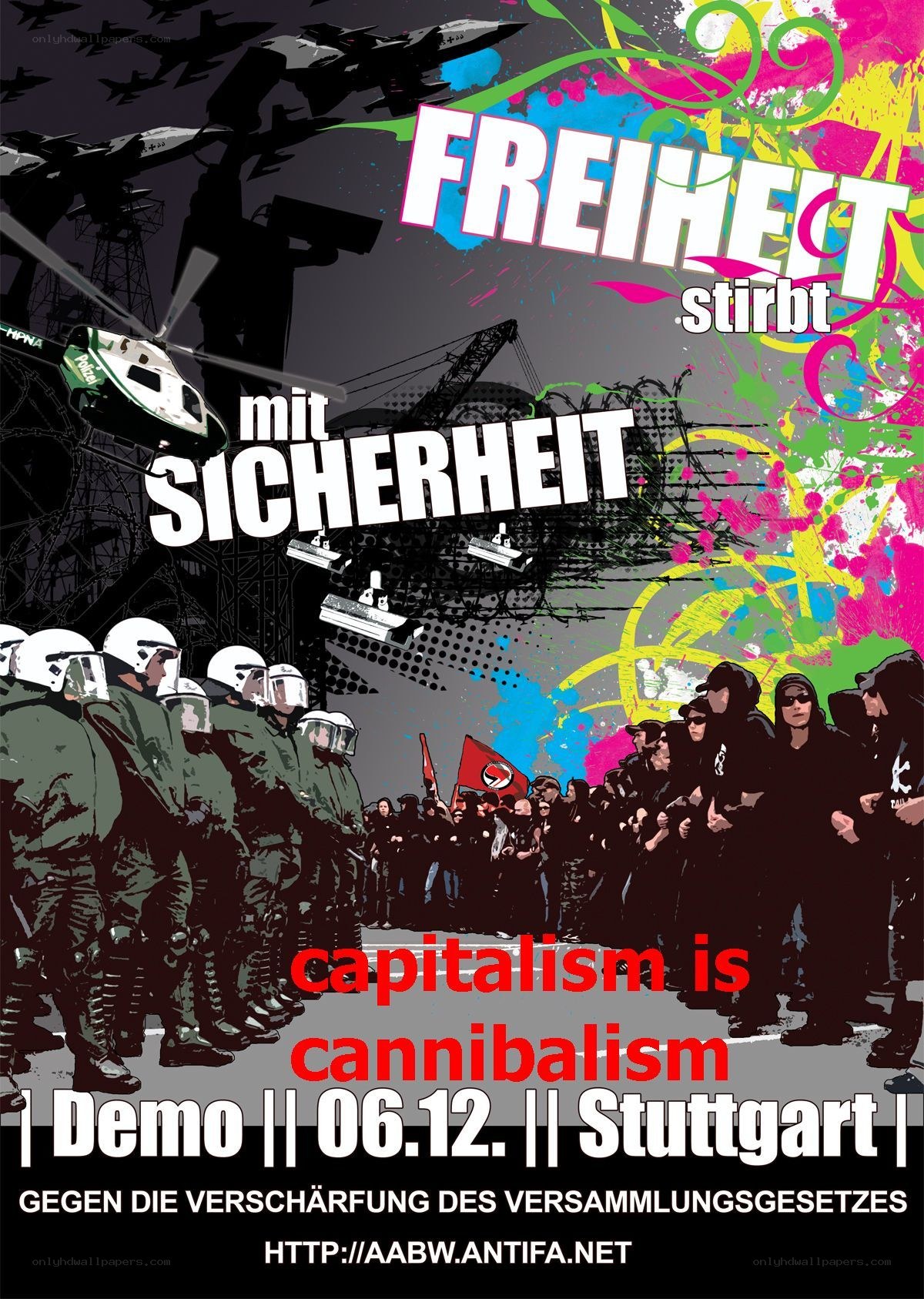 Anti-assembly law protest in Stuttgart