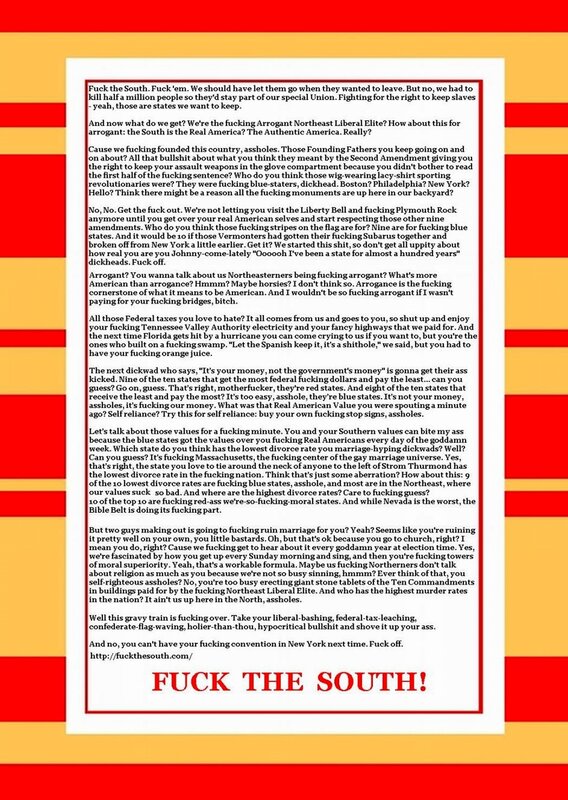 anti-south political rant