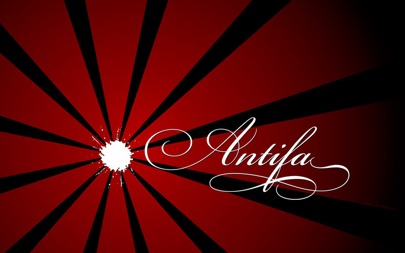 Antifa text on red background